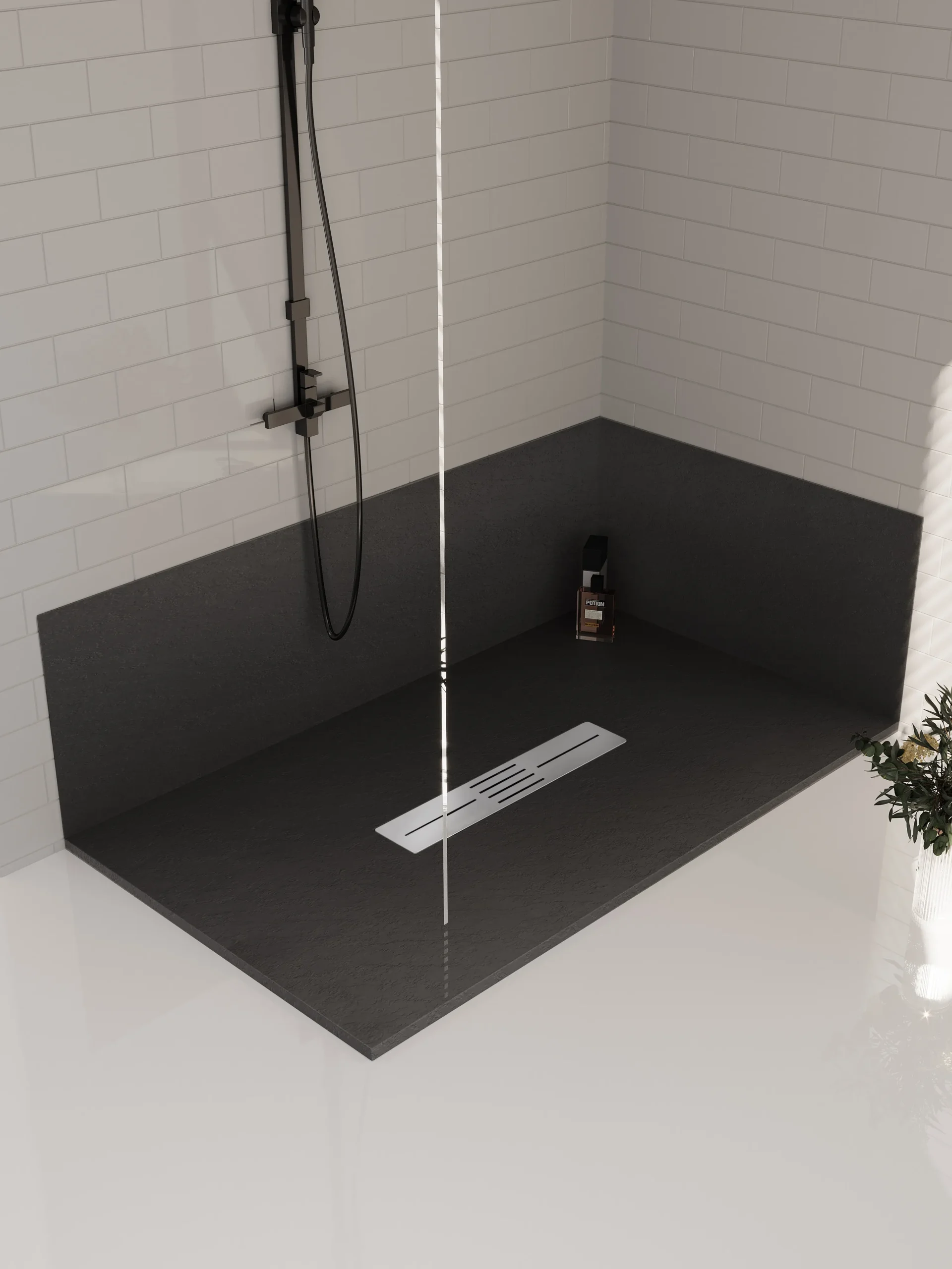 Black Anti-Slip SMC Shower Base